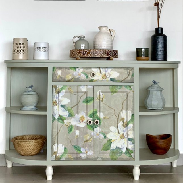 Papel De Seda Desenlace de Ephemera Gris Floral de Magnolia (Subido por el creador)