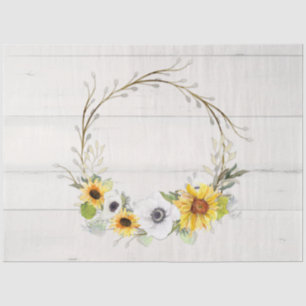 Papel De Seda Desenlace De Foliage Anemone Floral De Girasol
