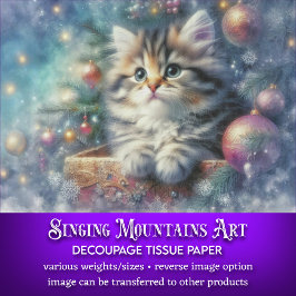 Papel De Seda Desenlace de gatos del árbol de Navidad festivo