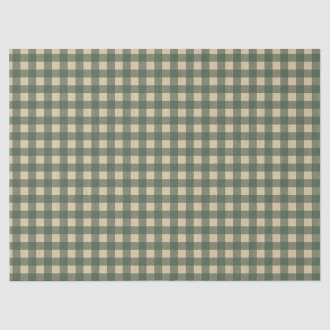 Papel De Seda Desenlace de Gingham verde claro (Anverso)