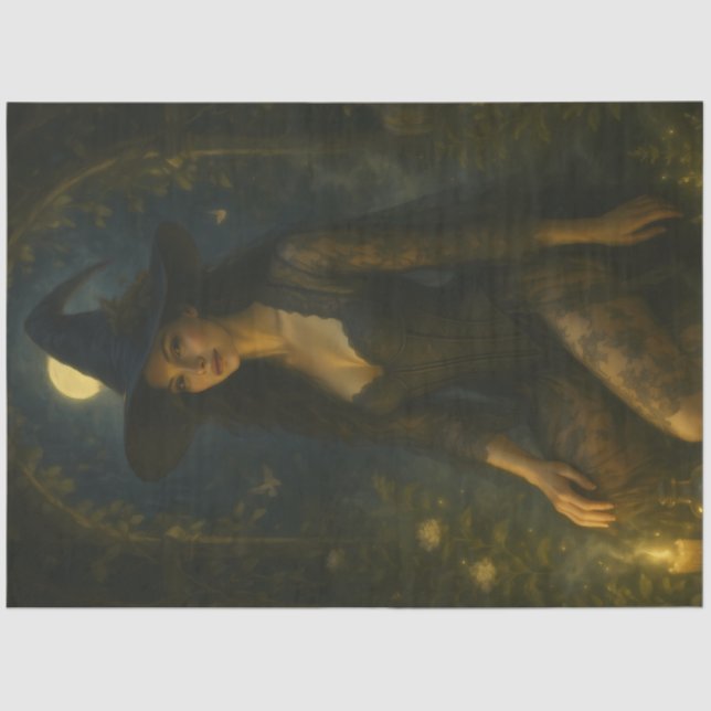 Papel De Seda Desenlace de Halloween gótico de la Bruja del Jard (Anverso)