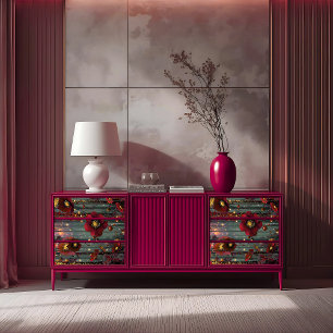 Papel De Seda Desenlace de la Blossom Roja de la Majestad del Ra