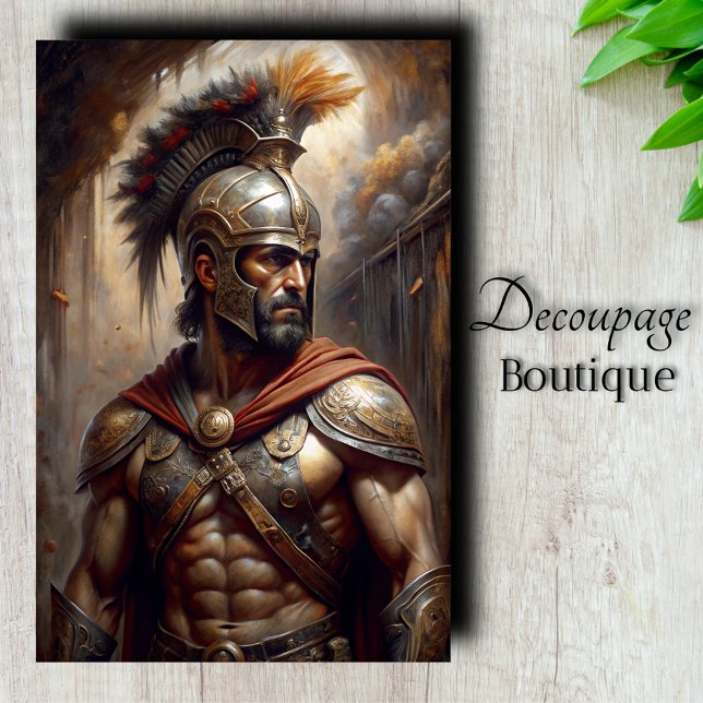 Papel De Seda Desenlace de la Centurión Romana (Roman Centurion Decoupage Tissue Paper)
