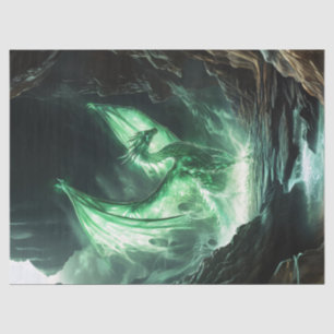 Papel De Seda Desenlace de la creatura mítica del Dragón Verde b
