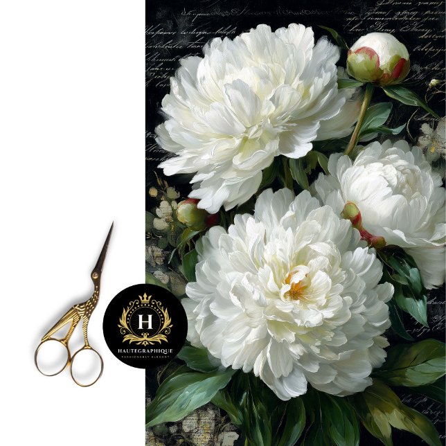 Papel De Seda Desenlace de la explosión de la Peonía Blanca (Turn an Old Trunk into a Botanical Treasure Chest)