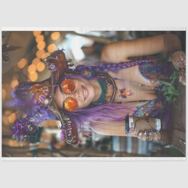 Papel De Seda Desenlace de la Moda hippie del Boho bohemio (Anverso)