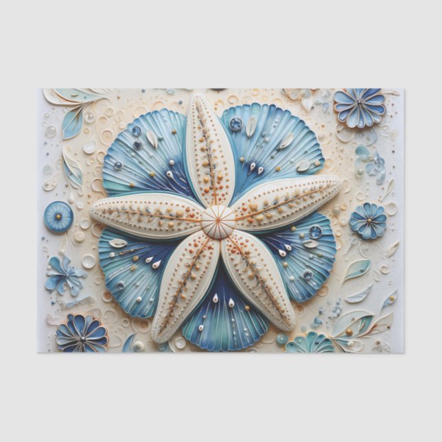 Papel De Seda Desenlace De La Playa Náutica De Starfish (Anverso)