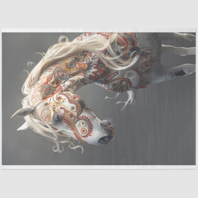 Papel De Seda Desenlace de la serie de caballos de la India del  (Anverso)