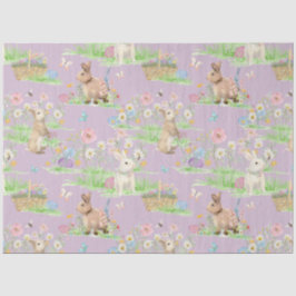 Papel De Seda Desenlace de lavanda de mariposa floral de conejo 