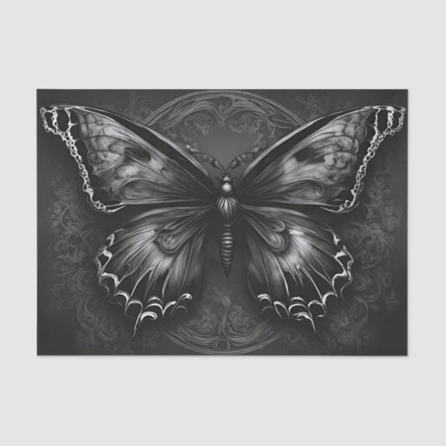 Papel De Seda Desenlace de mariposa gótica oscura (Anverso)