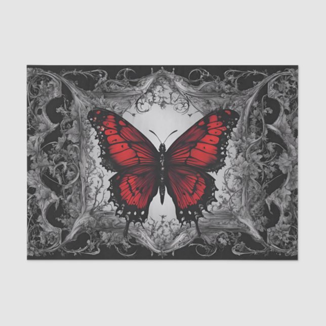 Papel De Seda Desenlace de mariposa gótica oscura (Anverso)