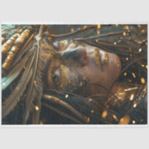 Desenlace de mujer india pintada de guerra