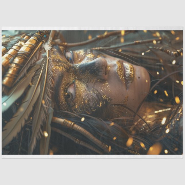 Papel De Seda Desenlace de mujer india pintada de guerra (Anverso)