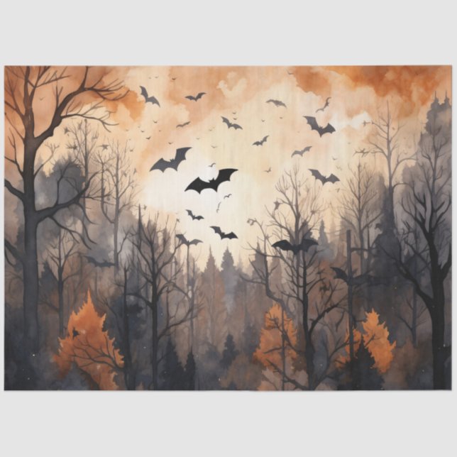 Papel De Seda Desenlace de murciélagos de otoño de cosecha vinta (Anverso)