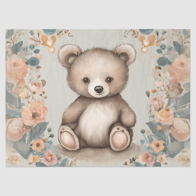 Papel De Seda Desenlace De Oso De Teddy Whimsical (Anverso)