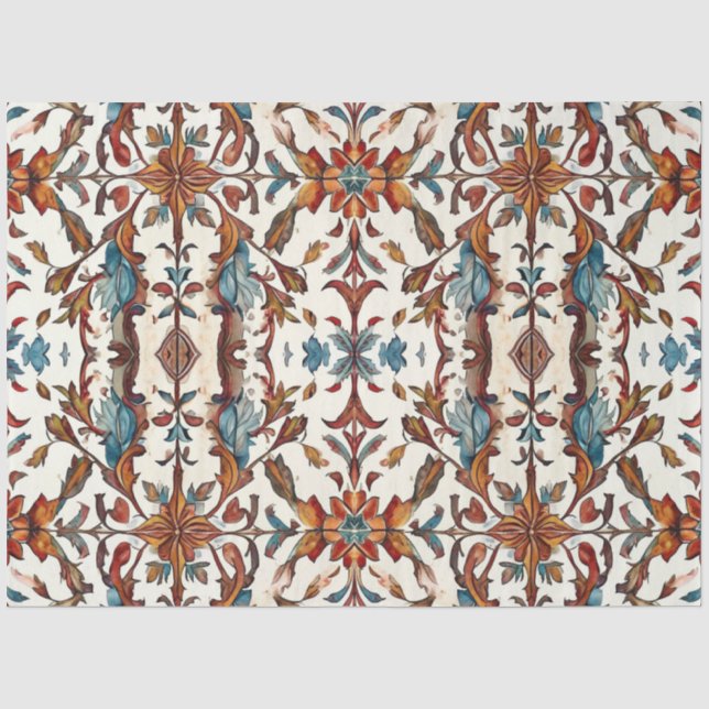 Papel De Seda Desenlace de otoño azul y ruso (Anverso)