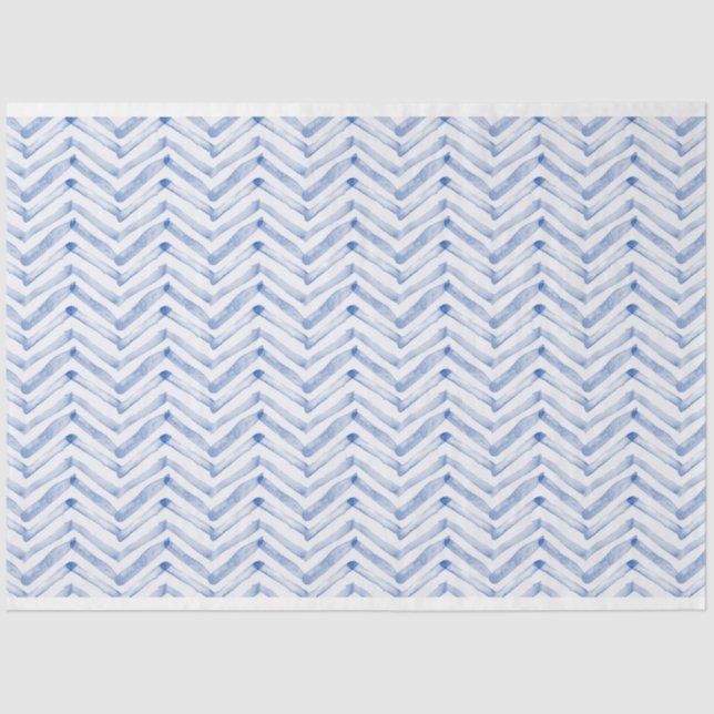 Papel De Seda desenlace de patrón de chevron azul (Anverso)