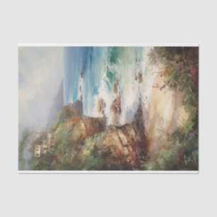 Papel De Seda Desenlace de pintura costera del océano ruso carib