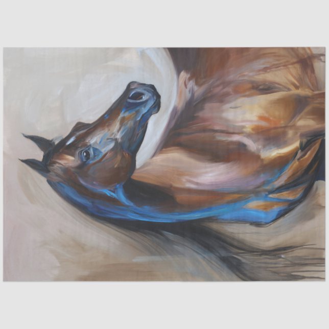 Papel De Seda Desenlace de pintura de caballos de Arabia (Anverso)