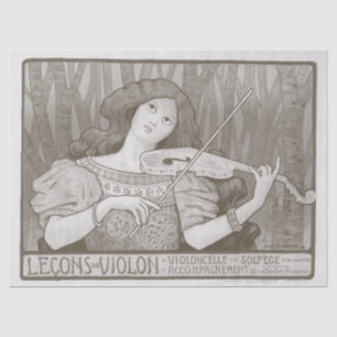 Papel De Seda Desenlace de rendimiento de violín Poster francés 