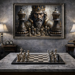 Papel De Seda Desenlace de retrato de ajedrez King