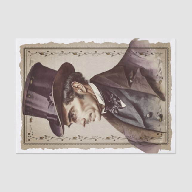 Papel De Seda Desenlace de retrato de caballeros victorianos (Anverso)