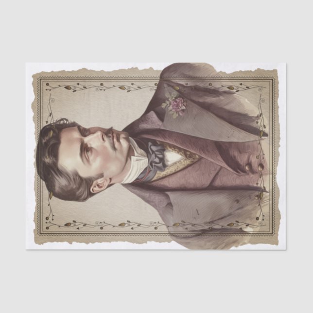 Papel De Seda Desenlace de retrato de caballeros victorianos (Anverso)