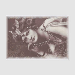 Papel De Seda Desenlace de retrato de dama de época