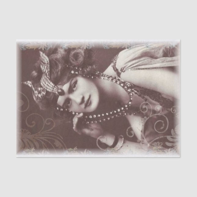 Papel De Seda Desenlace de retrato de dama de época (Anverso)