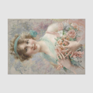 Papel De Seda Desenlace de retrato de dama de época