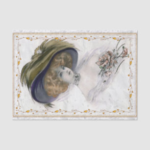 Papel De Seda Desenlace de retrato de dama de época