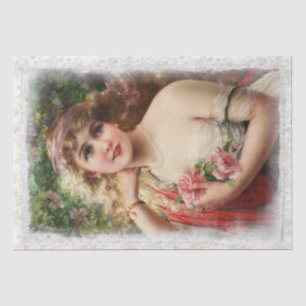 Papel De Seda Desenlace de retrato de dama de época