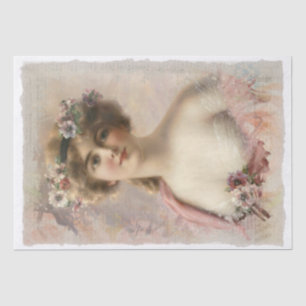 Papel De Seda Desenlace de retrato de dama de época