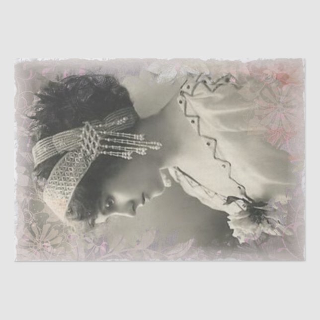 Papel De Seda Desenlace de retrato de dama de época (Anverso)