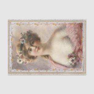 Papel De Seda Desenlace de retrato de dama de época