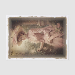 Papel De Seda Desenlace de retrato de dama de época