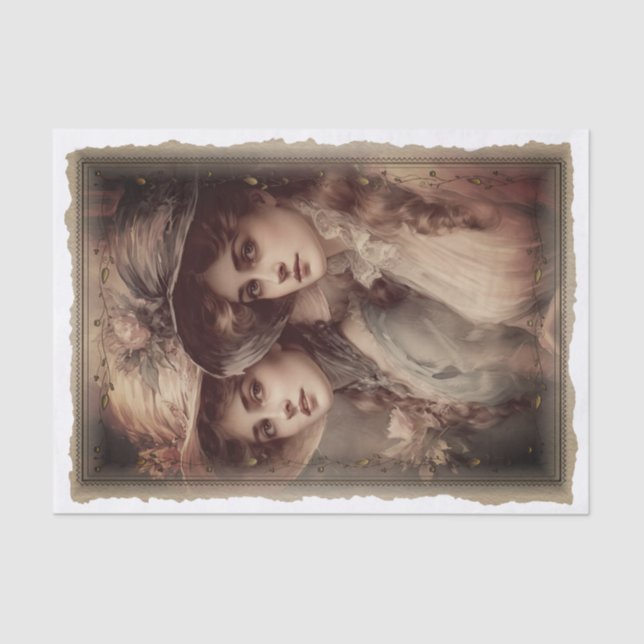 Papel De Seda Desenlace de retrato de dama de época victoriana (Anverso)