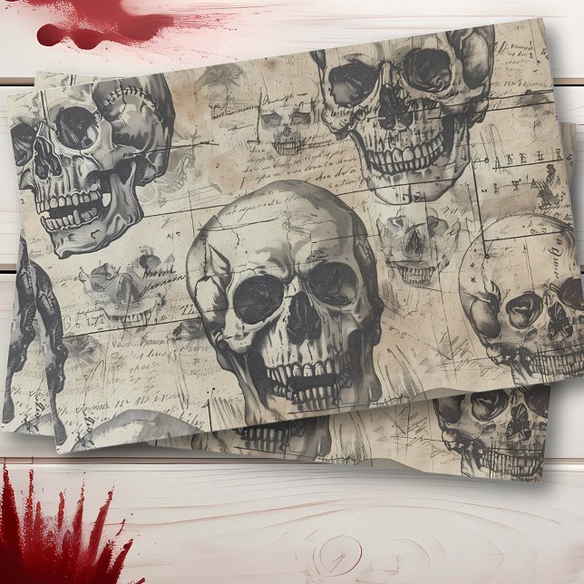 Papel De Seda Desenlace de Skull Vintage Halloween (Subido por el creador)