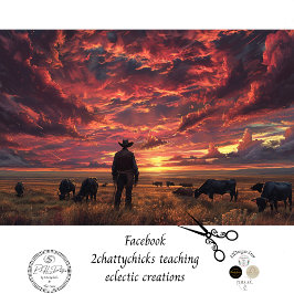 Papel De Seda Desenlace de travesía de Cowboy en el cielo occide