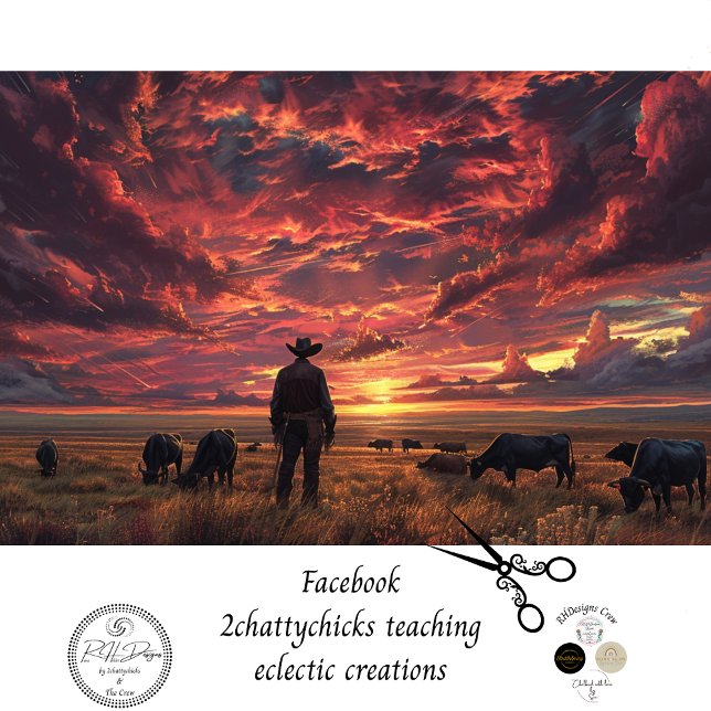 Papel De Seda Desenlace de travesía de Cowboy en el cielo occide (Subido por el creador)