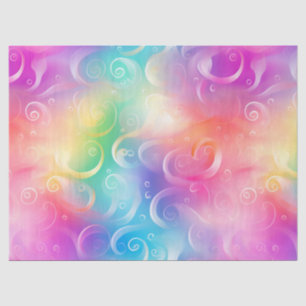 Papel De Seda Desenlace de Whimsical Rainbow Swirl
