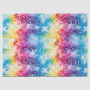 Papel De Seda Desenlace de Whimsical Rainbow Swirl