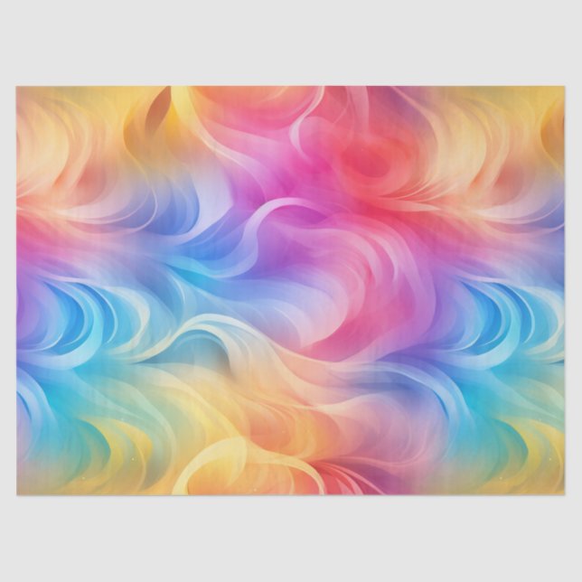 Papel De Seda Desenlace de Whimsical Rainbow Swirl (Anverso)
