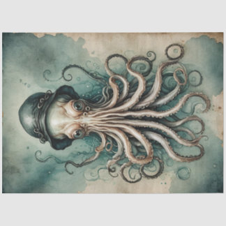 Papel De Seda Desenlace de Whimsy Nautical Dapper Kraken