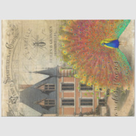 Papel De Seda Desenlace del castillo francés vintage Peacock Eph