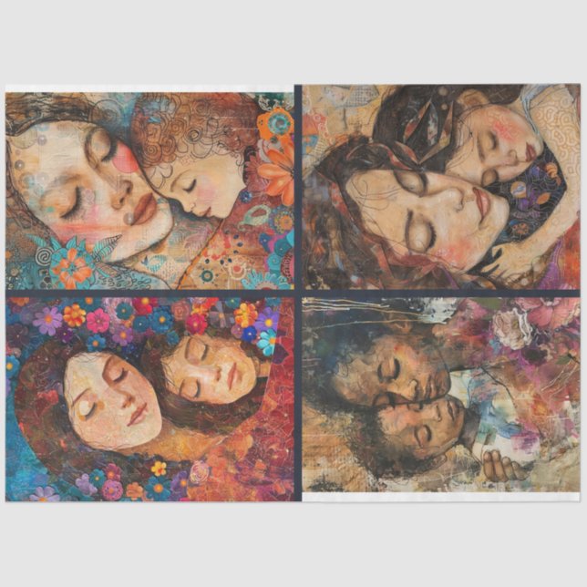 Papel De Seda Desenlace del Collage de la Artesanía Materna Infa (Anverso)