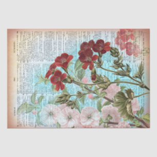 Papel De Seda Desenlace del diccionario humilde floral vintage