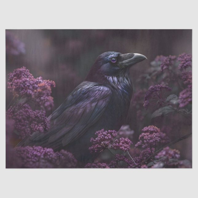 Papel De Seda Desenlace del follaje gótico Raven Purple (Anverso)
