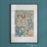 Papel De Seda Desenlace del jardín de mariposa floral William Mo<br><div class="desc">Realizado con 3 cuadros de mariposa de Audrey Jeanne y 4 cuadros y bocetos originales de William Morris, incluyendo un hermoso ilustracion floral de tulipanes botánicos, follaje estilo ephemera marrón y tostado, y varios patrones florales parcialmente pintados en verde azulado, verde acuático y blanco suave. Para una gran superficie, existen...</div>