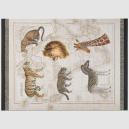 Papel De Seda Desenlace del mapa de cosechas de leones leopardo 